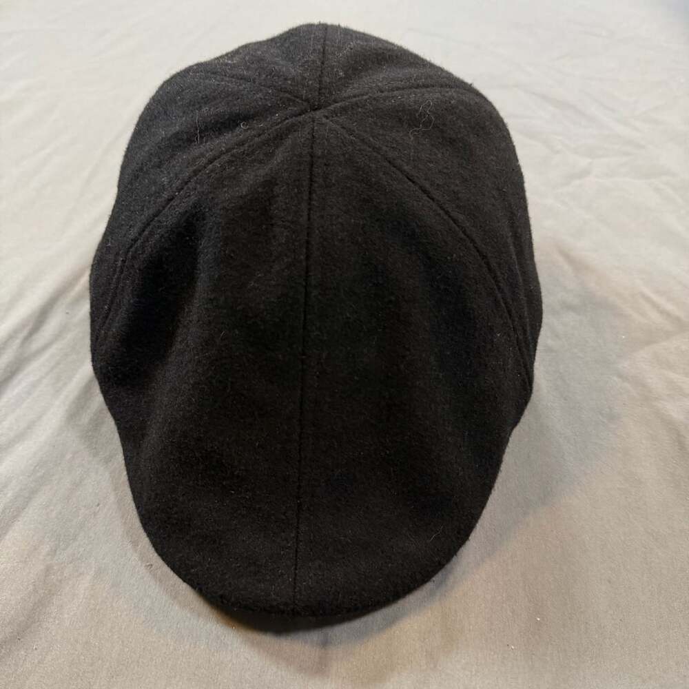 Black Wool Blend Ivy Cap Newsboy Flat Cap Cabbie Driving Hat